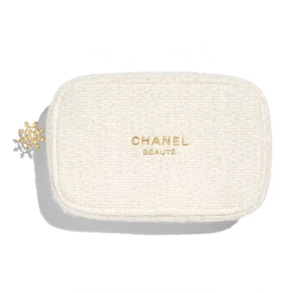 CHANEL Makeup Bag 2024 Holiday White Pouch Only Limited Edition! NEW!